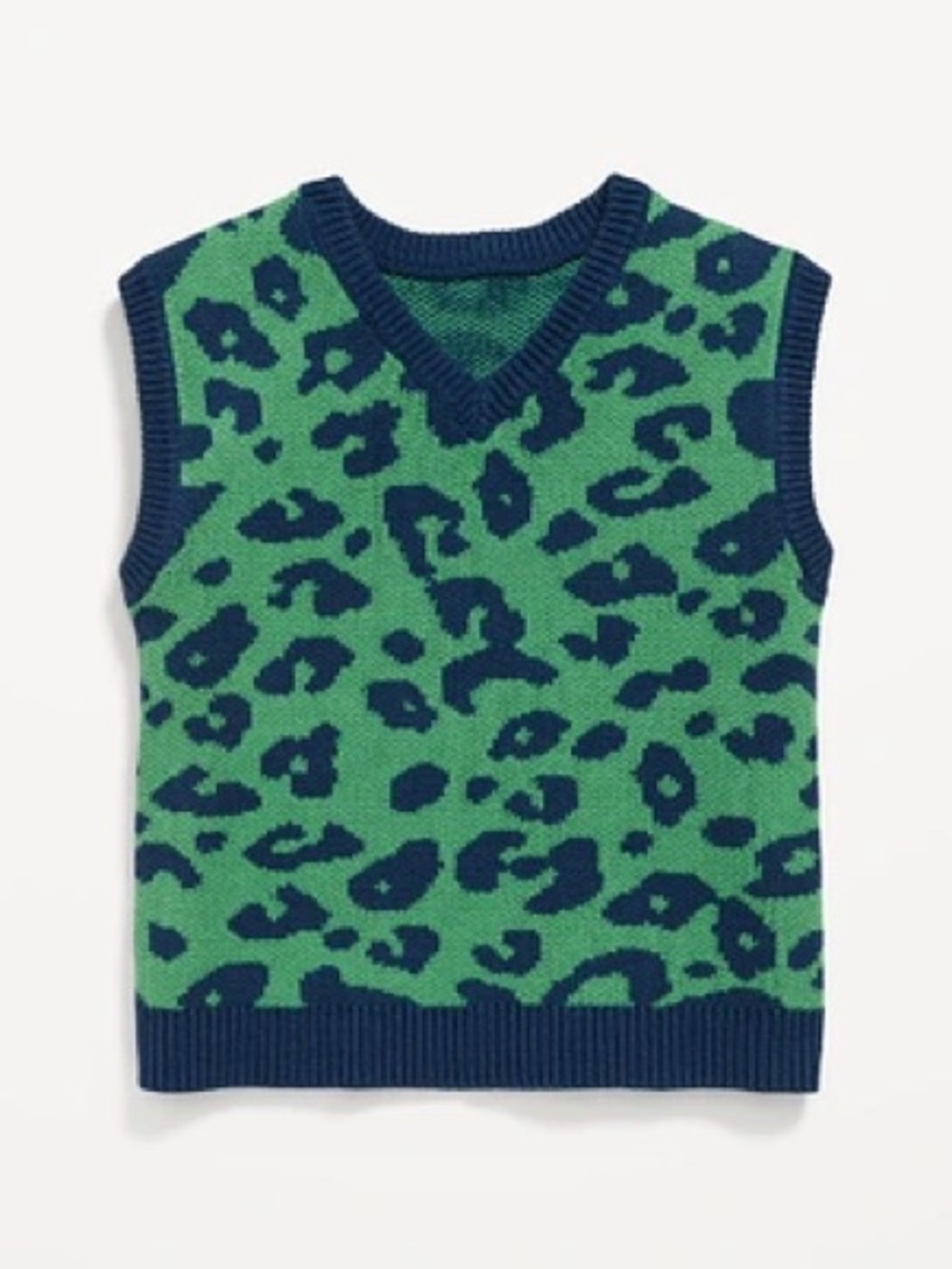 Old Navy Toddler Boy Oversized Leopard Print Sweater Vest, 3T, NWT